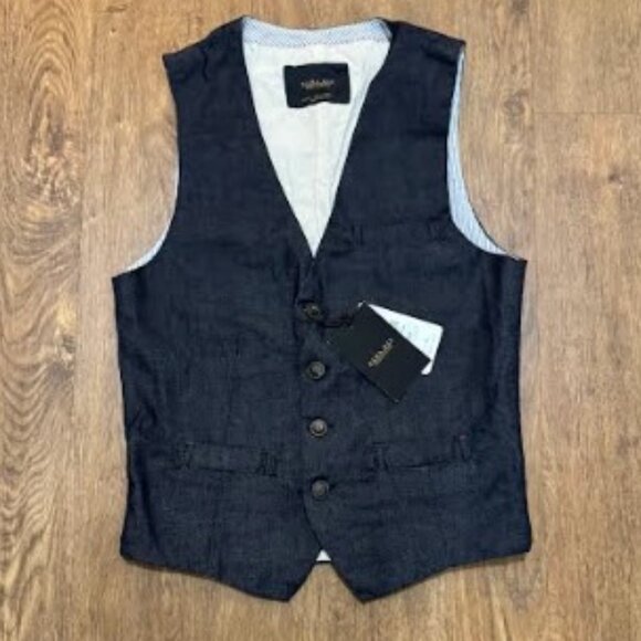 New with Tags Zara Men Dark Denim Vest - Picture 1 of 8
